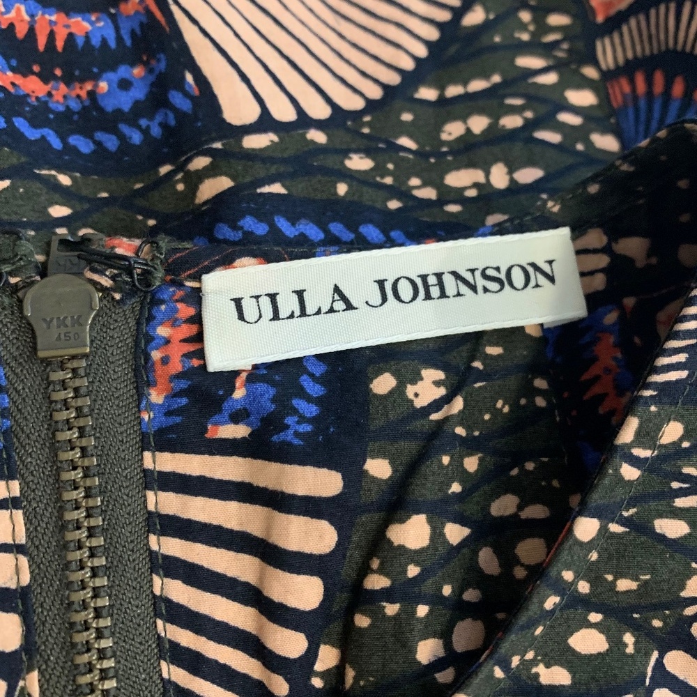 Ulla Johnson Etta Top Puff Tie Sleeve Cotton Blouse Army Women's 8 - Picture 5 of 8